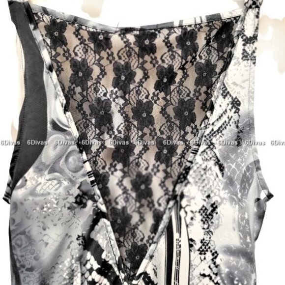 Spicy Sugar Black and White Sleeveless Body Hugging Dress Size S and Size M - Picture 4 of 9